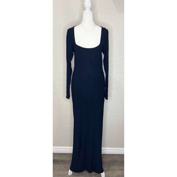 NEW SKIMS Soft Lounge Long Sleeve Dress Black XL - Picture 3 of 5